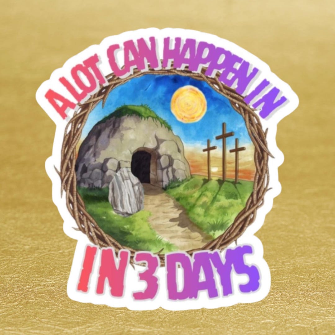 Empty Tomb Resurrection Sticker | Christian Easter, Jesus Risen Design ...