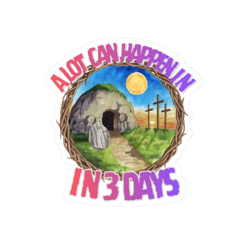 Empty Tomb Resurrection Sticker | Christian Easter, Jesus Risen Design ...