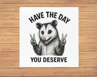 Opossum Peace Sign Car Magnet | Have The Day You Deserve Weatherproof Vinyl
