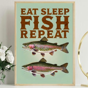 Printable Wall Art, Fish Design Print, Modern Home Decor, Contemporary Bedroom Decor, Digital Download, Fishing Wall Art