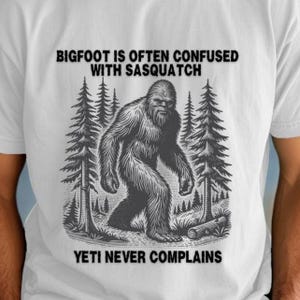Bigfoot Graphic T-Shirt: Garment-Dyed Cotton Sasquatch Tee
