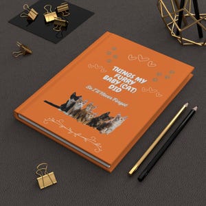 Cat Memoir Journal, Cat Lovers Notebook, Pet Owners Diary, Hardcover Journal, Matte Cover