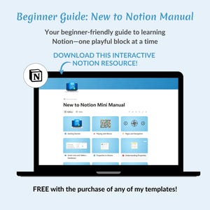 Notion Beginner Mini Manual - Learn the Basics with Practice Pages & Step-by-Step Tutorial Built Inside Notion