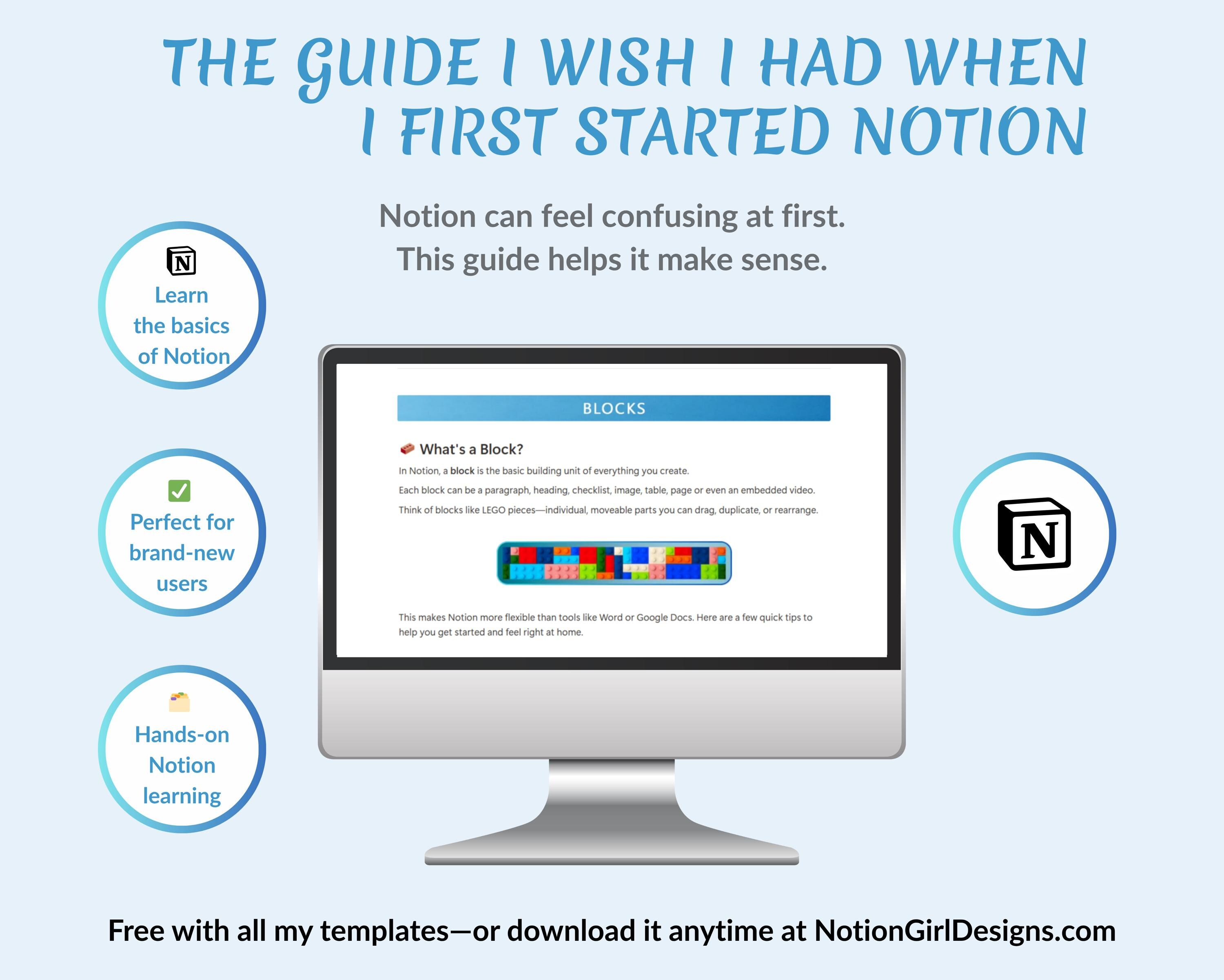 Notion Beginner Mini Manual - Learn the Basics With Practice Pages ...