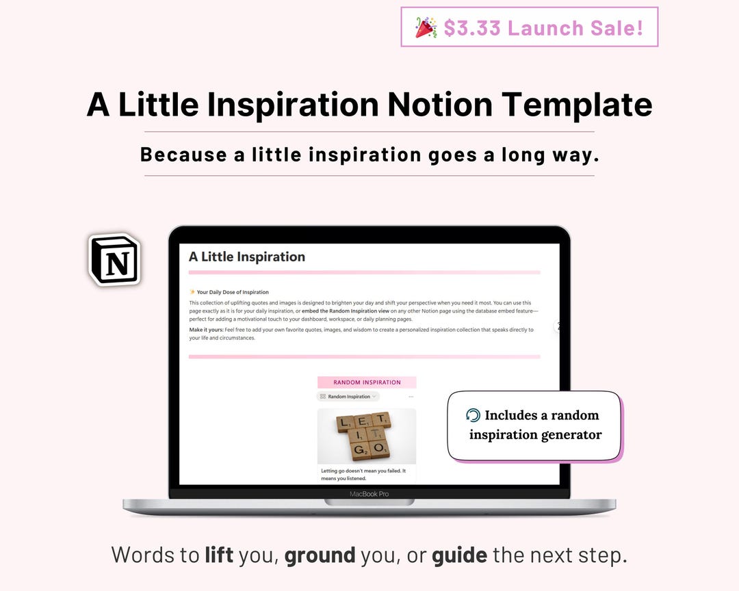 Daily Inspiration Quotes Notion Template - Motivational Quote Organizer ...