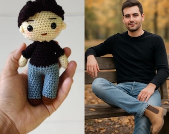 Handmade Look Alike Crochet Doll – Custom Personalized Gift for Kid, Mom, Girlfriend – Stuffed Toy, Crochet Birthday Gift for Her & Him