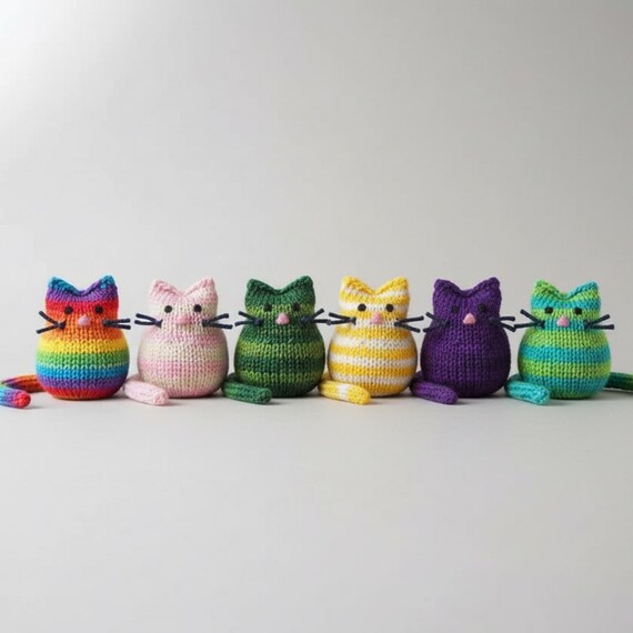 Beginner Cat Knitting Digital Pattern PDF – (English Only)