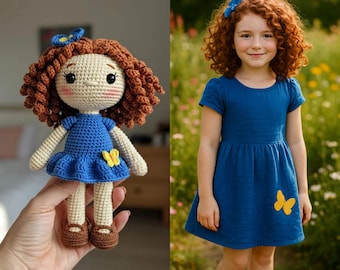 Handmade Custom Crochet Doll, Look Alike Doll Personalized Gift For Mom, Girlfriend, Kid, Crochet Birthday Gift For Her & Him, Stuffed Toy