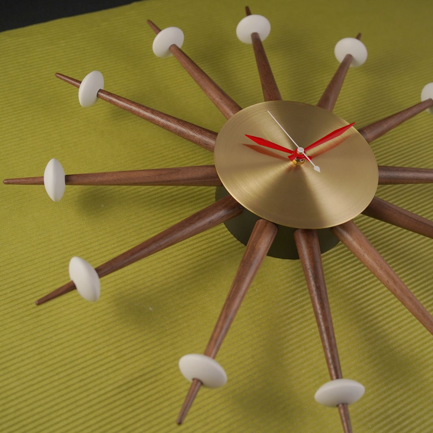 Modern Starburst Wall Clock Large Sunburst Atomic Sputnik Etsy