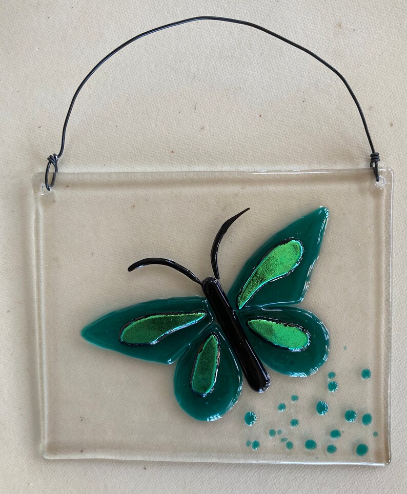 Butterfly Art Window Hanging Fused Glass Art Garden Art Sun Catcher