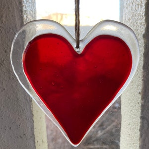 Fused Glass Sun Catcher Heart, Window Hanging, Home Decor