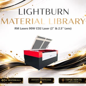 Lightburn Material Library for RM Lasers 90W CO2 Laser | Multilingual Settings Bundle (Digital Download)
