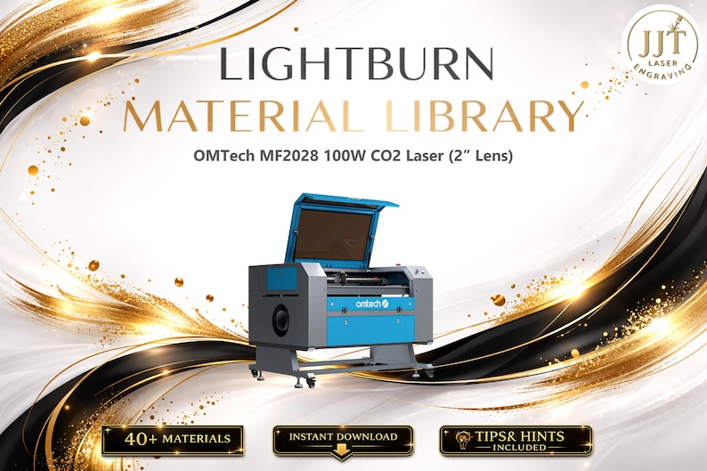 Lightburn Material Library for OMTech MF2028 100W CO2 Laser | Multilingual Settings Bundle (Digital Download) image 1