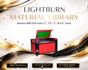 Lightburn Material Library for 40W CO2 Laser | Multilingual Settings Bundle (Digital Download)
