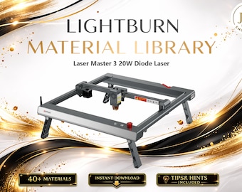 Lightburn-materiaalbibliotheek voor Ortur Laser Master 3 20 W diodelaser | Meertalige instellingenbundel (digitale download)