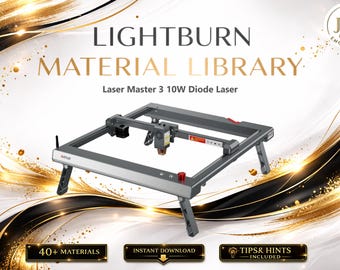 Lightburn-materiaalbibliotheek voor Ortur Laser Master 3 10W diodelaser | Meertalige instellingenbundel (digitale download)