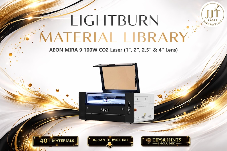 Lightburn Material Library for AEON MIRA 9 100W CO2 Laser | Multilingual Settings Bundle (Digital Download) image 1