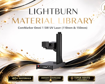 Lightburn Material Library for ComMarker Omni 1 5W UV Laser | Multilingual Settings Bundle (Digital Download)
