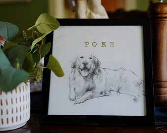 Custom Pet Portrait Drawing – Vintage Style Pencil Sketch – Personalized Pet Memorial Gift – Dog Cat Animal Art – HandDrawn Pet Illustration