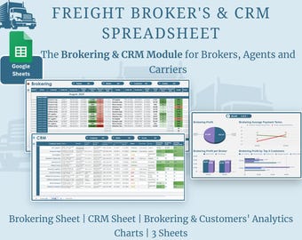 Freight Broker & CRM Google Sheet for Brokers, Forwarders, Agents, and Trucking Companies
