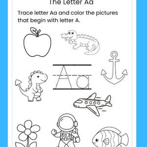 Printable, Trace, Find and Color Letter A