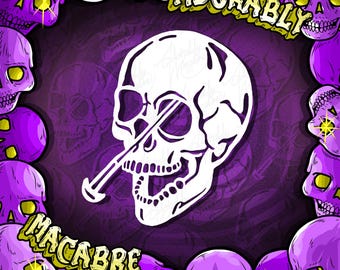 Lobotomy Skull Vinyl Decal Sticker: Adorably Macabre Car Laptop Decor