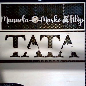 Personalized 3D wooden sign | Gift for mom - dad - family | Laser-cut and hand-painted | Decoration with names & motifs