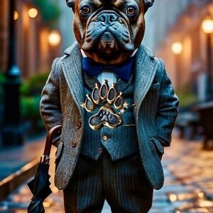 Custom Made Dapper French Bulldog Digital Print -Funny Dog Portrait Instant Download -Frenchie Wall Art -Printable Poster - Dog Lover Gifts.