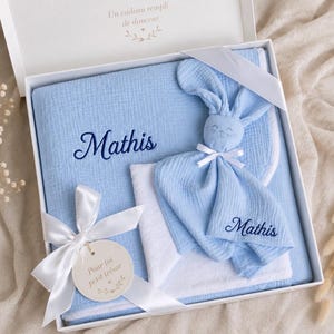 Cute personalized baby gift set - Blanket and cuddly toy