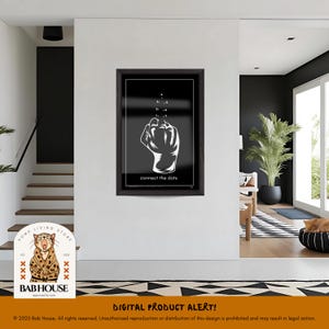Middle Finger Poster - Connect The Dots - Funny Wall Art - Offensive Wall Art Printable Decor - Feminist Wall Art Digital Download