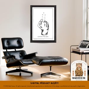 Middle Finger Poster - Connect The Dots - Funny Wall Art - Offensive Wall Art Printable Decor - Feminist Wall Art Digital Download