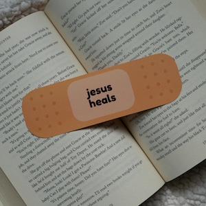 Jesus Heals Bookmark, Bible Bookmark, Christian Bookmark, Bible Verse Bookmark,, Jesus Bookmark, Gift, Handmade Bookmark, Bandaid Bookmark