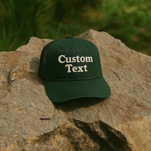 Custom Embroidered Trucker Hat Personalized Text Hat Mesh Snapback Custom Name Hat, Logo Hat, Gift for Him Her Custom Gifts Custom Trucker