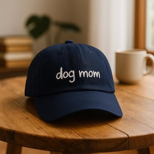 Embroidered Dog Mom Dad Hat: Adjustable Cotton Cap, Pet Lover Gift