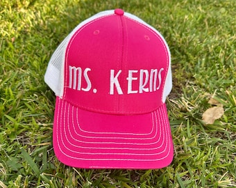Personalized Teacher Trucker Hat: Custom Embroidered Gift