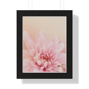 Elegant Floral Framed Poster, Pink Flower Art Print, Wall Decor, Home Artwork, Gifts for Her, Nursery Decor
