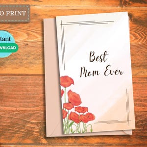 Tarjeta del Día de la Madre para mamá, abuela, madrastra y figura materna. Primera tarjeta del Día de la Madre. Plantilla de descarga e impresión instantánea de último minuto en Canva.