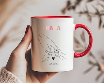 Taza personalizada para abuela primeriza, regalo personalizado para abuela primeriza, taza de café para anunciar el embarazo con los nombres de los nietos, regalo para el Día de la Madre