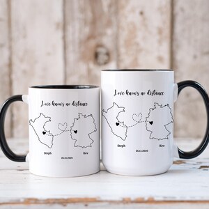 Personalisierte Liebe Karte Tasse, Kaffee-Liebhaber Geschenk, personalisierte Fernfreundschaft, individuelle Best Friend Tassen Geschenk, personalisierte Mr & Mrs Tassen