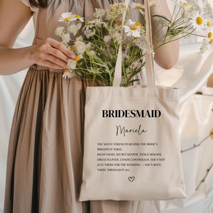 Personalized Bridesmaid Tote Bag, Bridesmaid Gift Bag,Bridesmaid Gift, Bachelorette Party Favor, Bridal Party Gift,Thank You Bag,bach bag