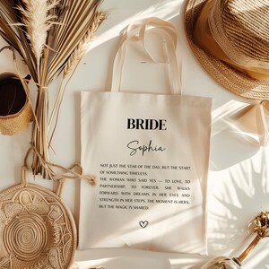 Personalized Bride Tote Bag,Custom Gift for bride,Bride Bag,Personalised Bride To Be Tote Bag,Engagement Gift,Bachelorette Party, Bride Tote