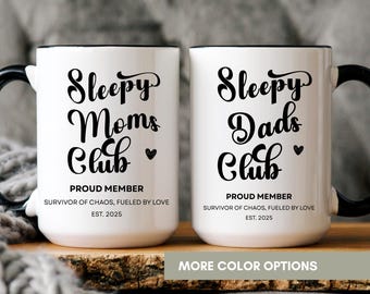 Sleepy Moms Club Mug, New Parent Gift, Funny Mom Dad Coffee Cup, Baby Shower Gift For New Mom Or Dad, Parents Gift,New Mom Mug gift