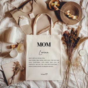 Personalisierte Mama Tragetasche, individuelles Geschenk für Mütter, Mama Geschenk-Mama Dinge Einkaufstasche-Neue Mama Geschenk -personalisierte Geschenke für Mama-Neue Mama Geschenk-Mama Leben