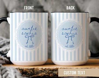 Custom Aunt Mug New Auntie Pregnancy Announcement Mug-Future Aunt Gift Personalized Sister Baby Announcement,Promoted To auntie bestie mug
