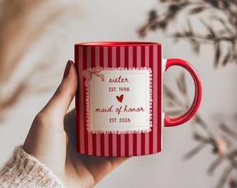 Tazza personalizzata per proposta di matrimonio da damigella d'onore, regalo per sorella o migliore amica. Vuoi essere la mia damigella d'onore? Tazza da caffè per regalo di nozze.