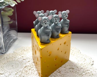 Conjunto de espátulas para queijo vintage Sagaform com ratinhos • Decoração de cozinha estilo fazenda