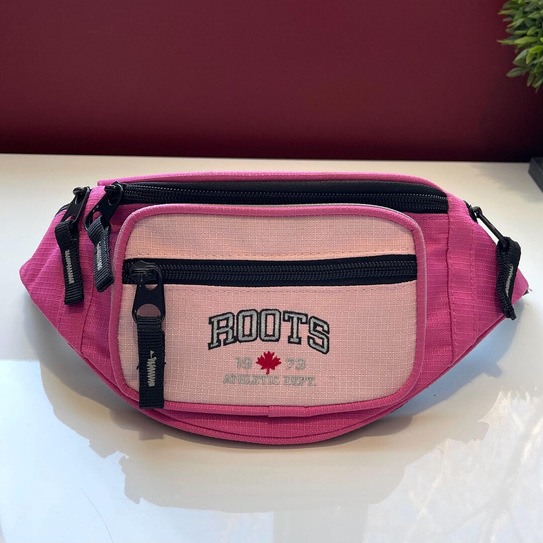 90s Roots Backpack Vintage 90s Roots Athletics Pink Neon and Black Waist Bag Fanny Pack - Etsy