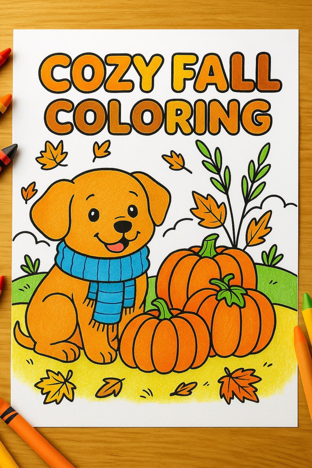 40 Pages Cozy Fall Animals Coloring Book for Kids Toddlers Coloring