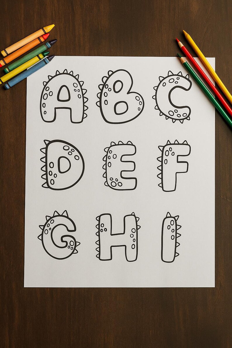 Dinosaur Alphabet ABC 123 Coloring Book: 41 Printable Dino Pages (PDF ...