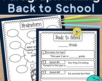 5-Sentence Paragraph Writing Practice – Back to School (PDF)
